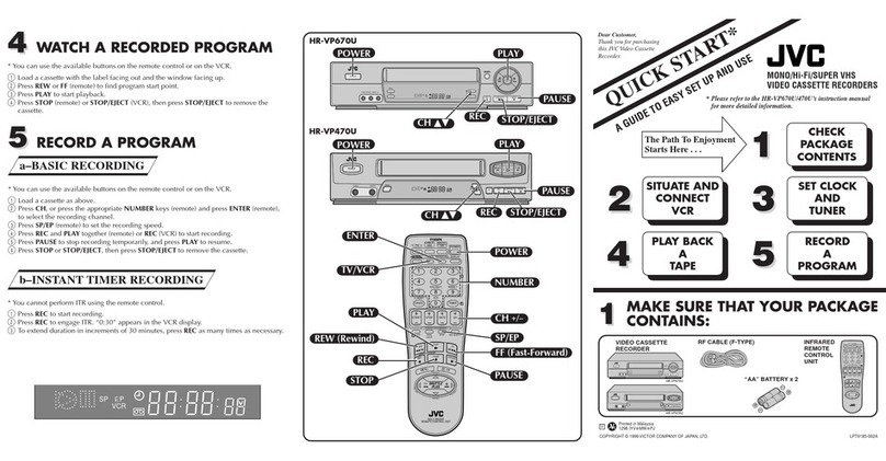 JVC HR-VP470U quick start