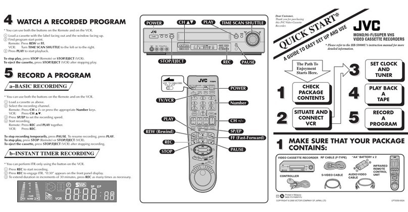 JVC HR-S9800U quick start