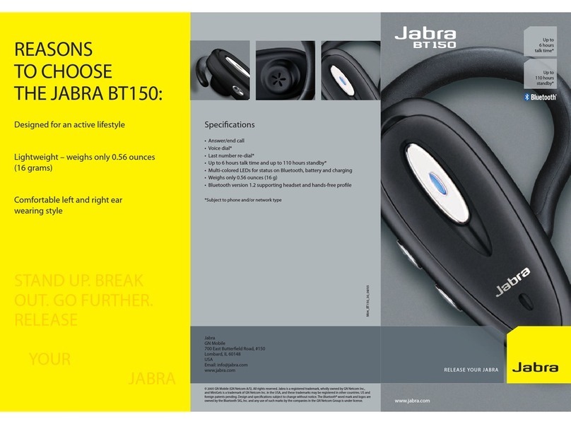 Jabra BT150 - Headset - Over-the-ear quick start guide