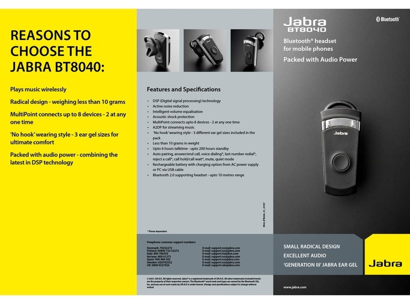 Jabra BT8040 Multiuse quick start guide