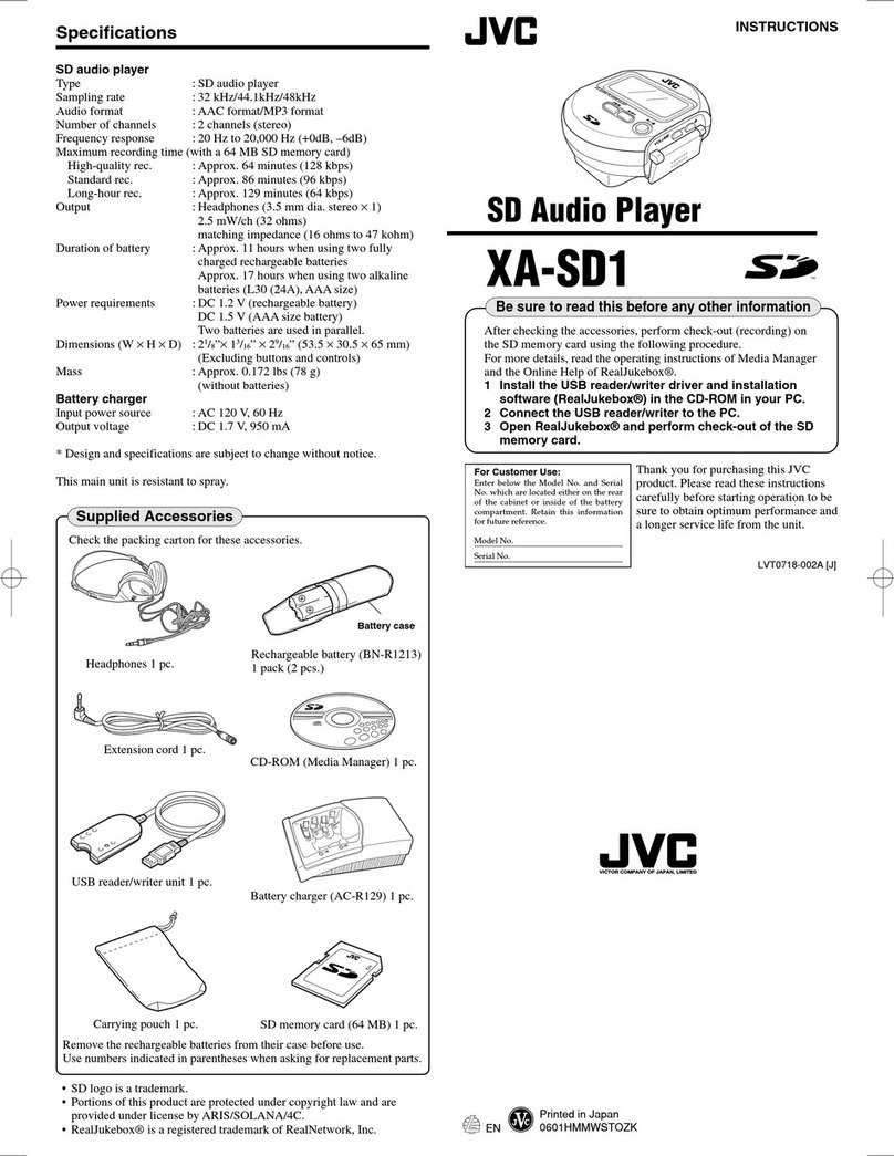 JVC XA-SD1J User manual
