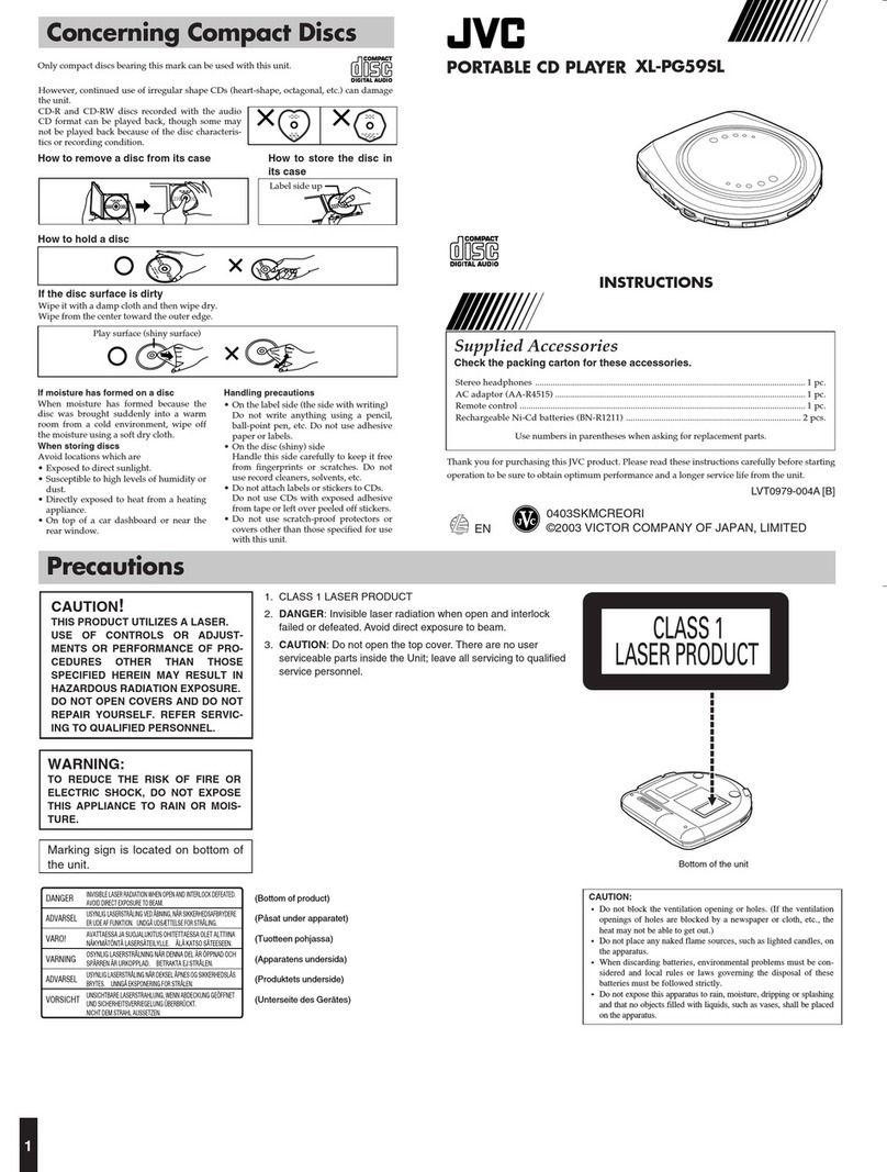 JVC XL-PG59SLEU User manual