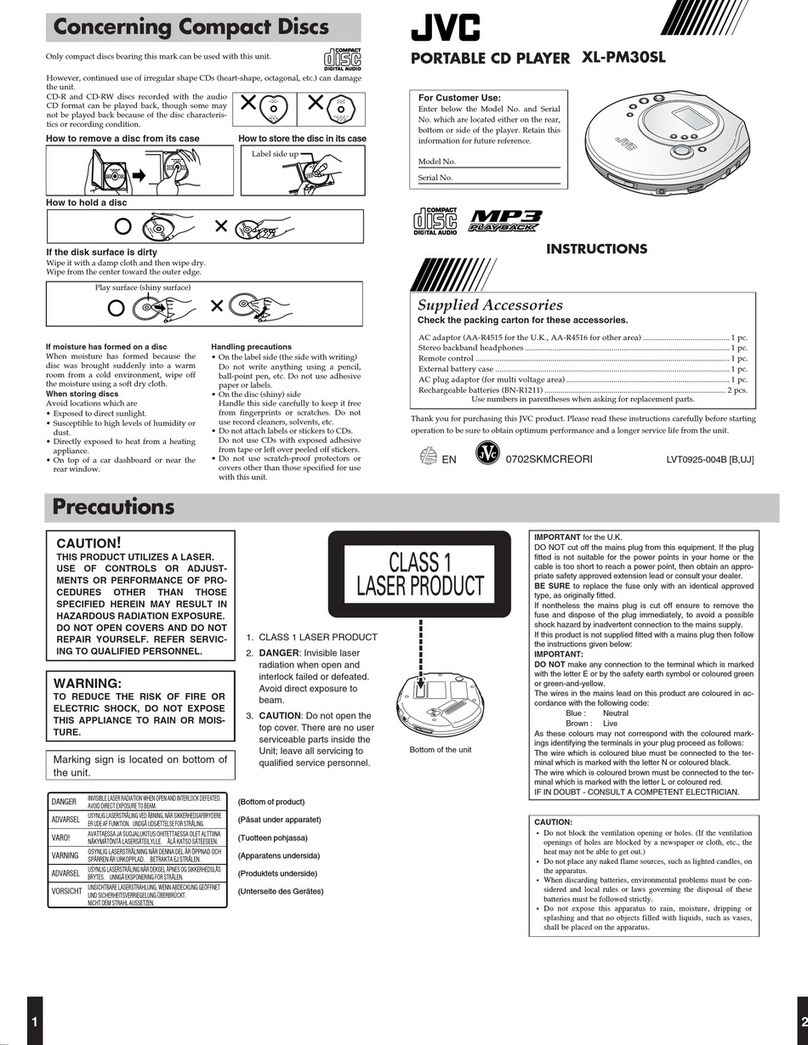 JVC XL-PM30SL User manual