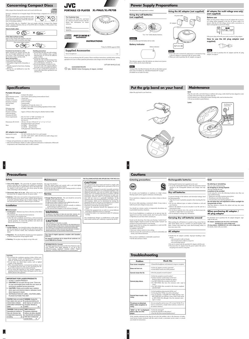 JVC XL-PM6SB User manual