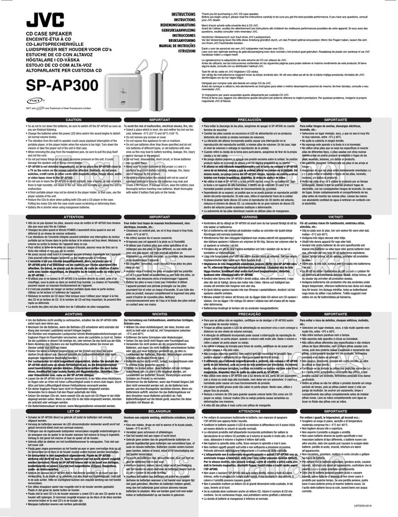 JVC SX-WD8 - Left / Right CH Speakers User manual