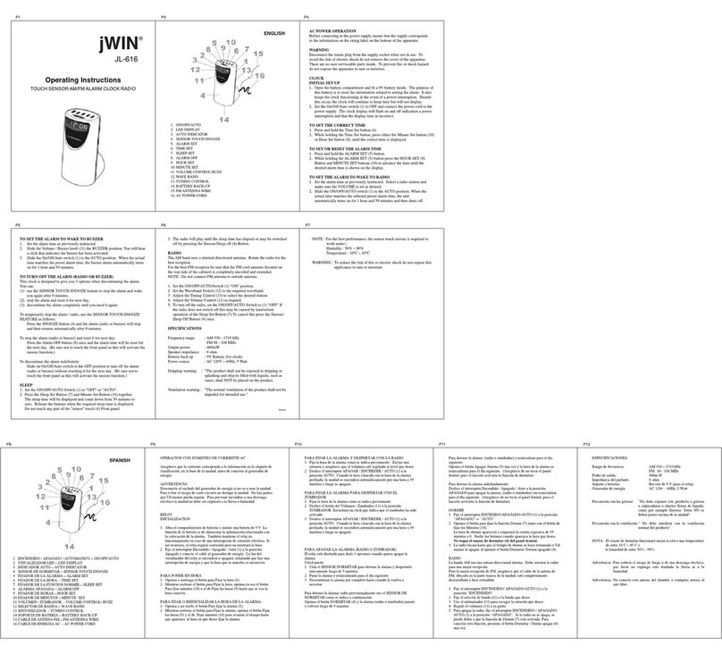 jWIN JL-616 operating instructions
