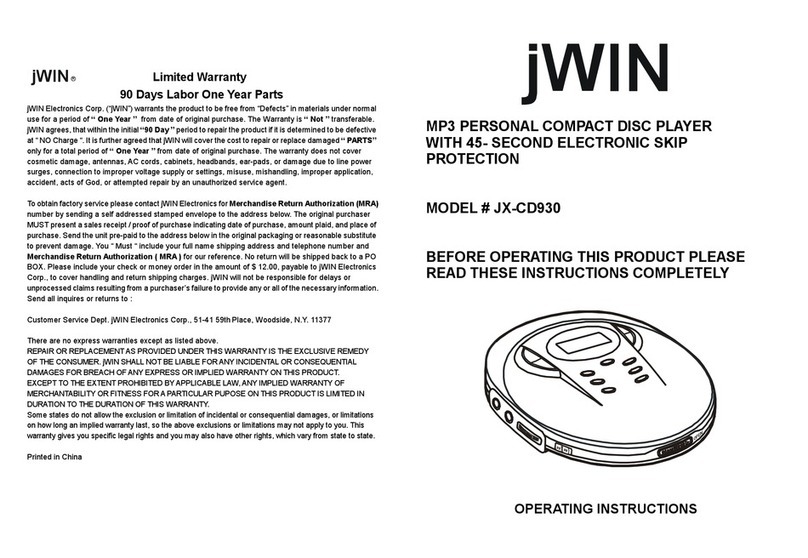 jWIN JX-CD930 User manual