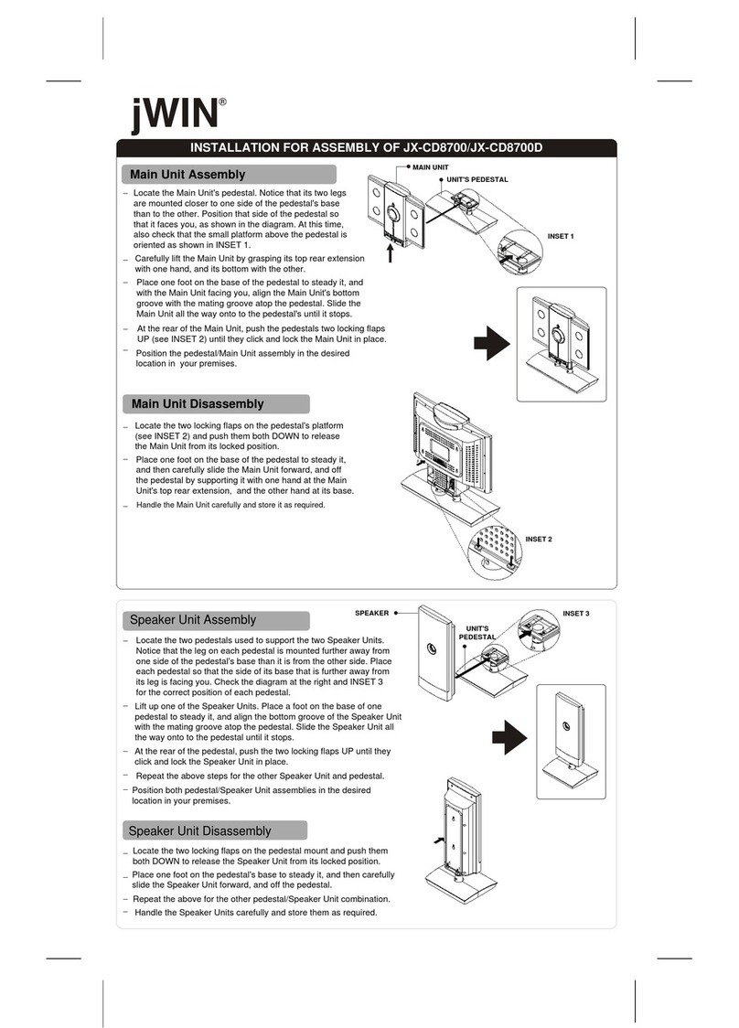 jWIN JX JX-CD8700 JX-CD8700 Assembly & installation
