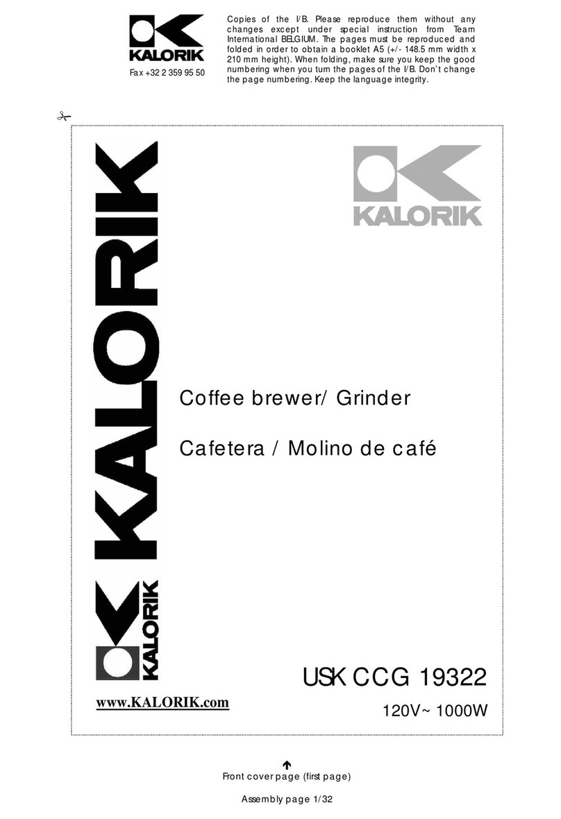 Kalorik USK CCG 19322 User manual Kalorik USK CCG 19322 User manual