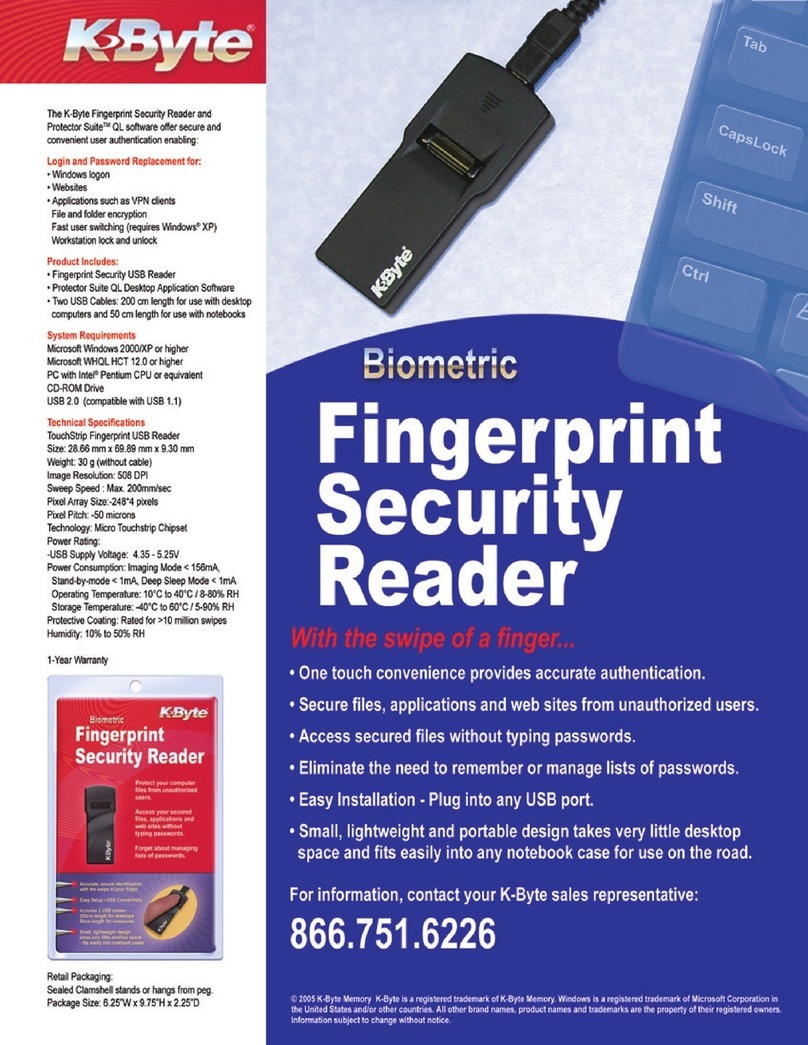 K-Byte Fingerprint Security Specifications