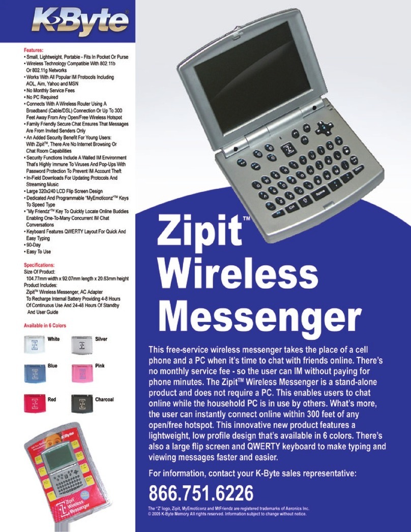 K-Byte Zipit Specifications