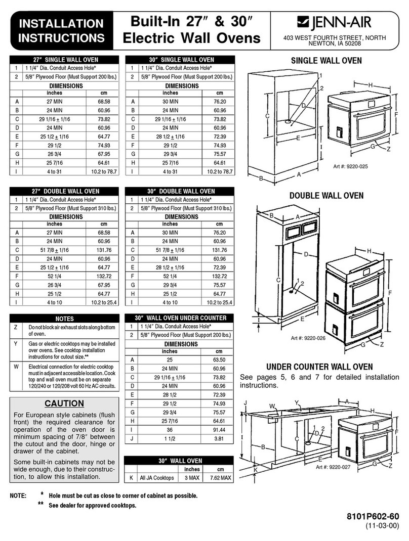 Jenn-Air JMW8530DA Series installation instructions