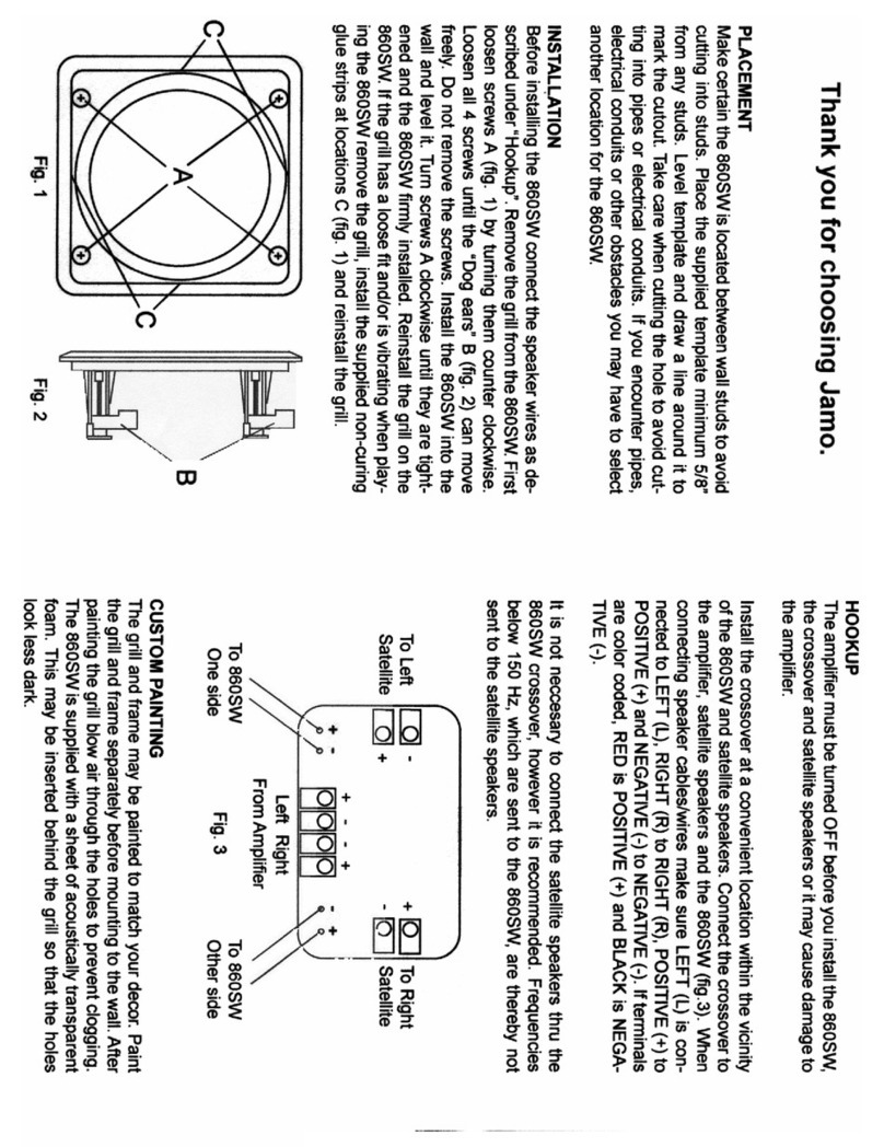 JAMO IW 860SW user guide