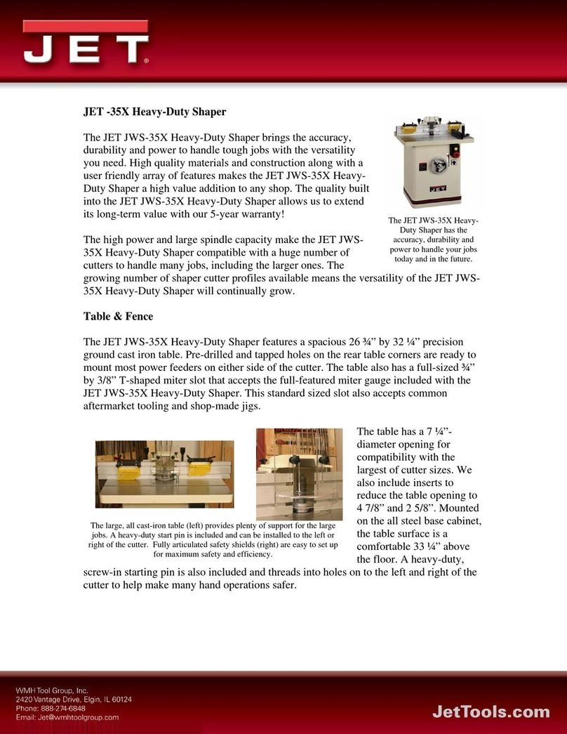 Jet JWS-35X Series Owner's manual