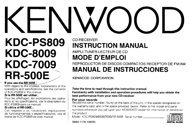 Kenwood KDC-7009 instruction manual