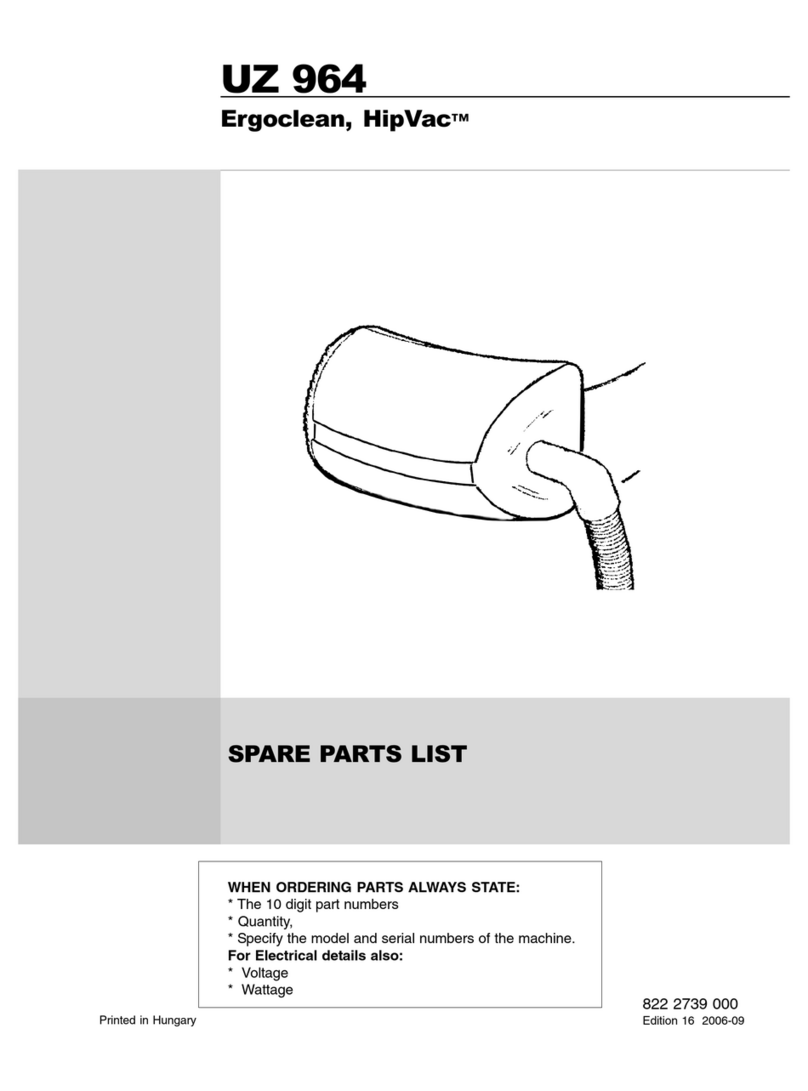 Kent Euroclean Hip Vac UZ 964 Spare parts