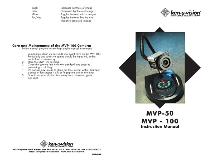 Ken A Vision MVP - 100 instruction manual