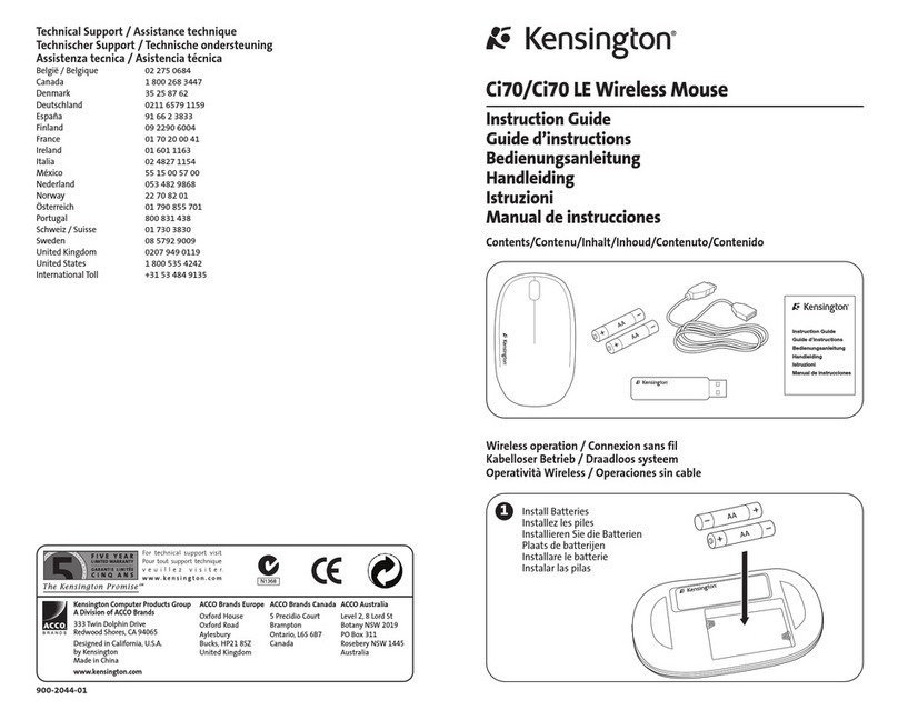 Kensington Ci70 Instruction guide