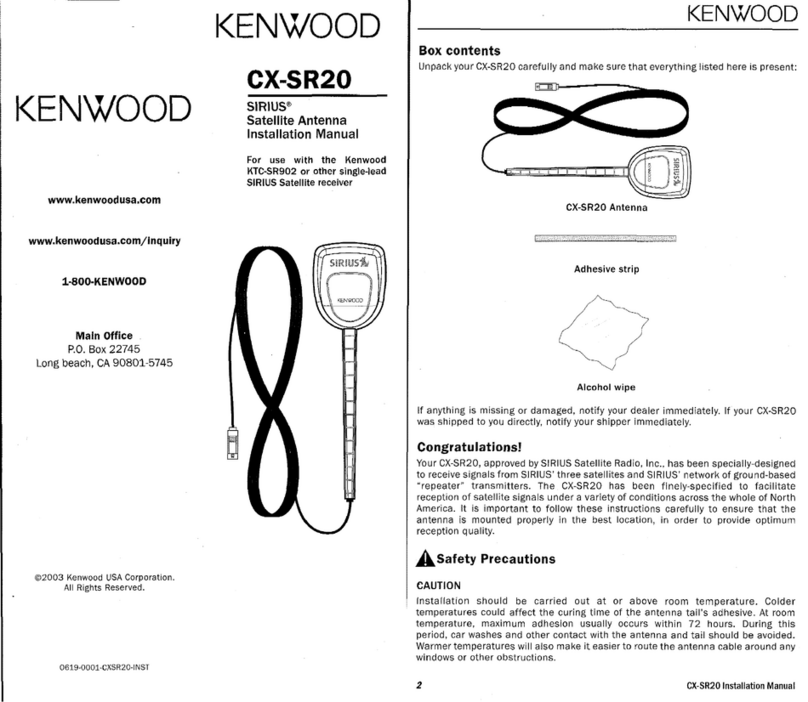 Kenwood SIRIUS CX-SR20 installation manual