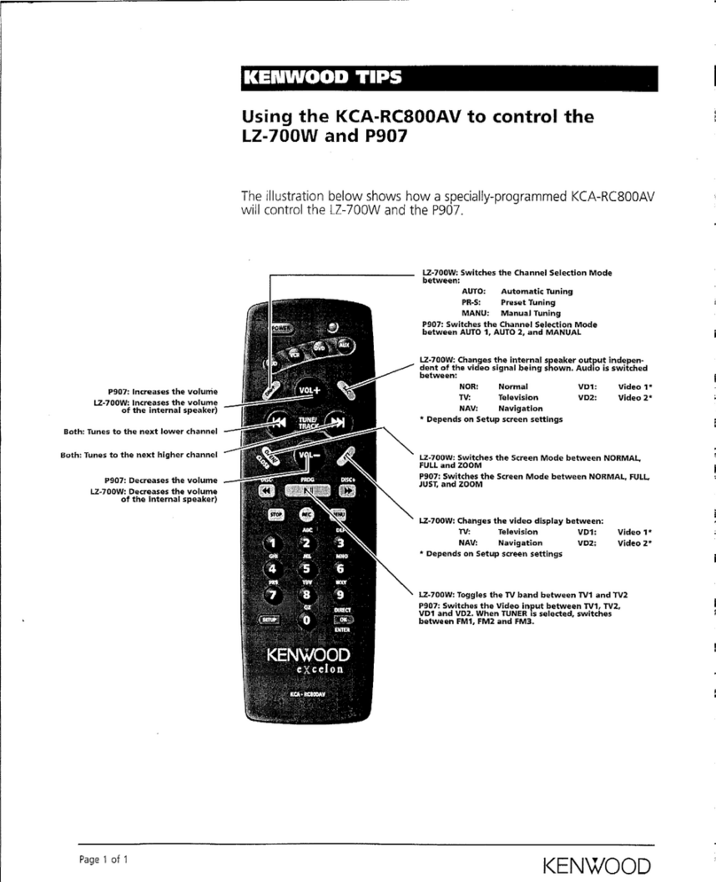 Kenwood Excelon KCA-RC800AV User manual