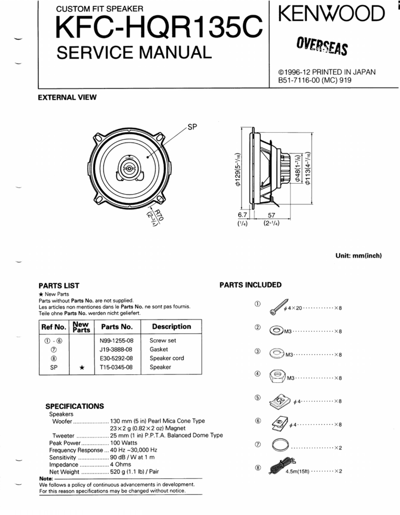 Kenwood KFC-HQR135C Service manual