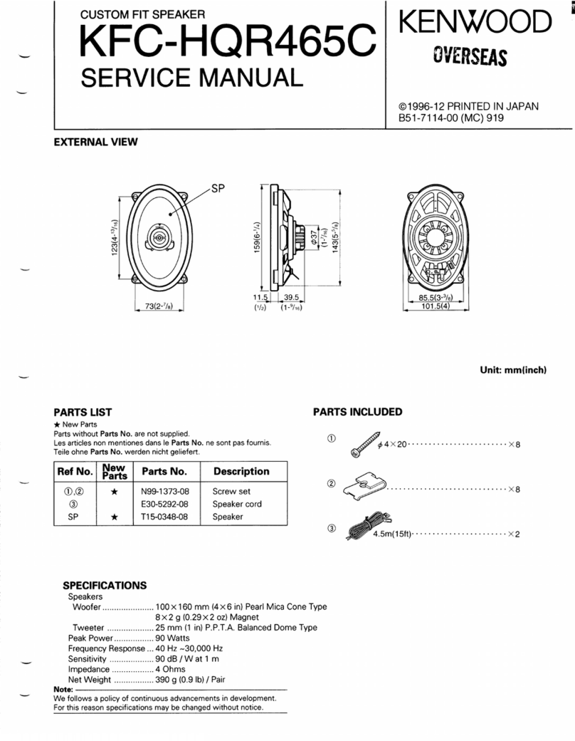 Kenwood KFC-HQR465C User manual Kenwood KFC-HQR465C User manual