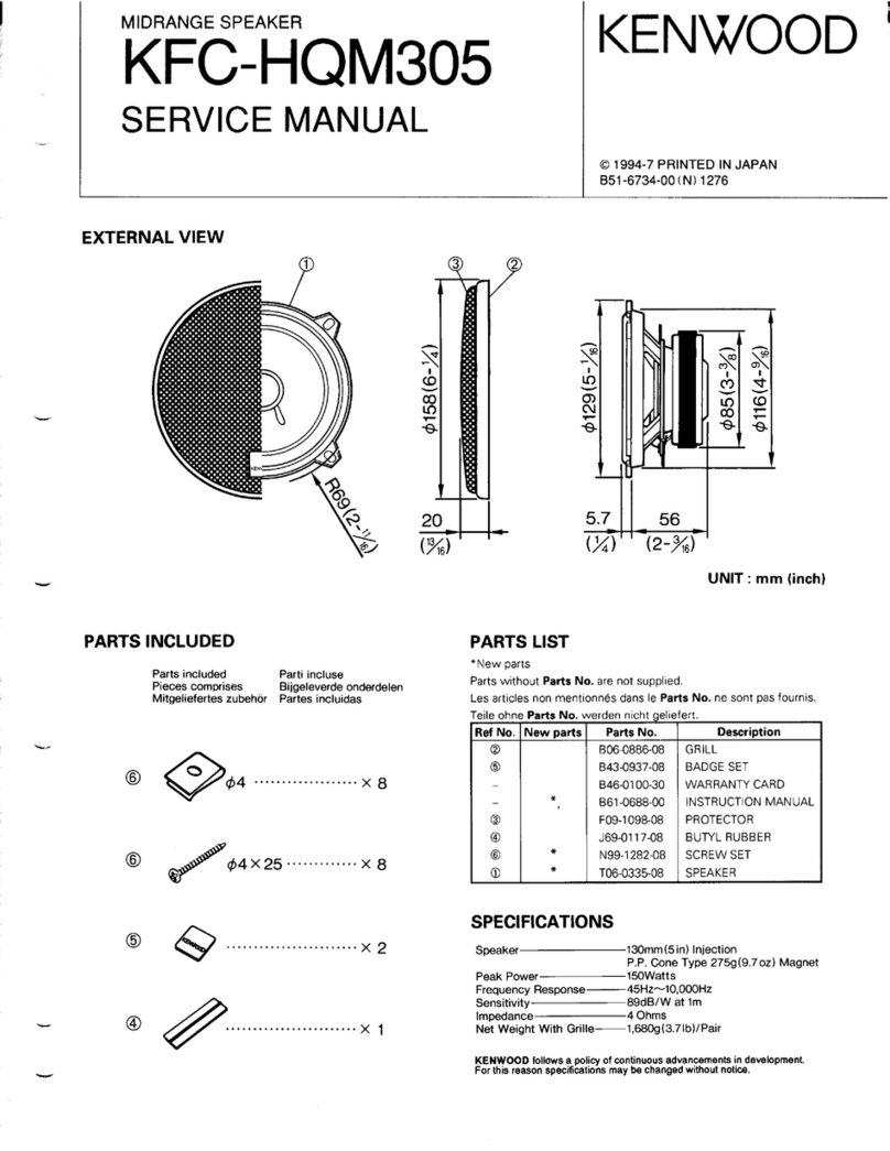 Kenwood KFC-HQM305 User manual Kenwood KFC-HQM305 User manual