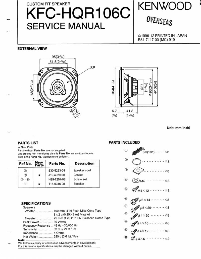 Kenwood KFC-HQR106C User manual