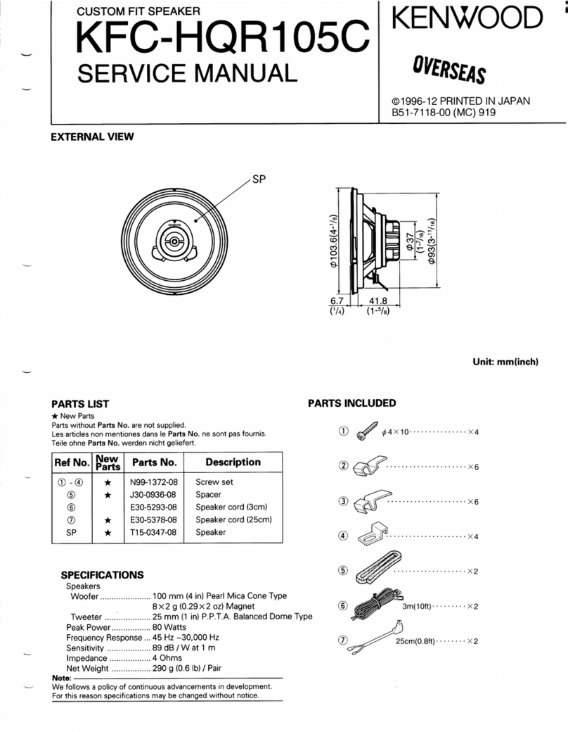 Kenwood KFC-HQR105C Service manual