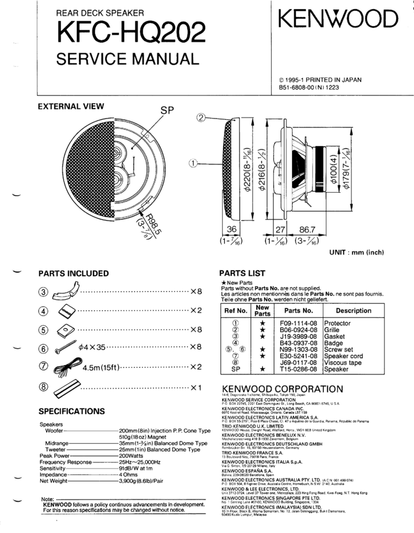 Kenwood KFC-HQ202 Service manual