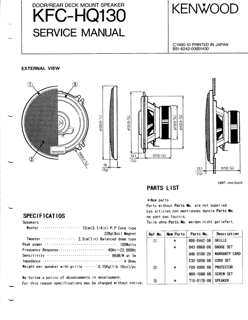 Kenwood KFC-HQ130 User manual Kenwood KFC-HQ130 User manual