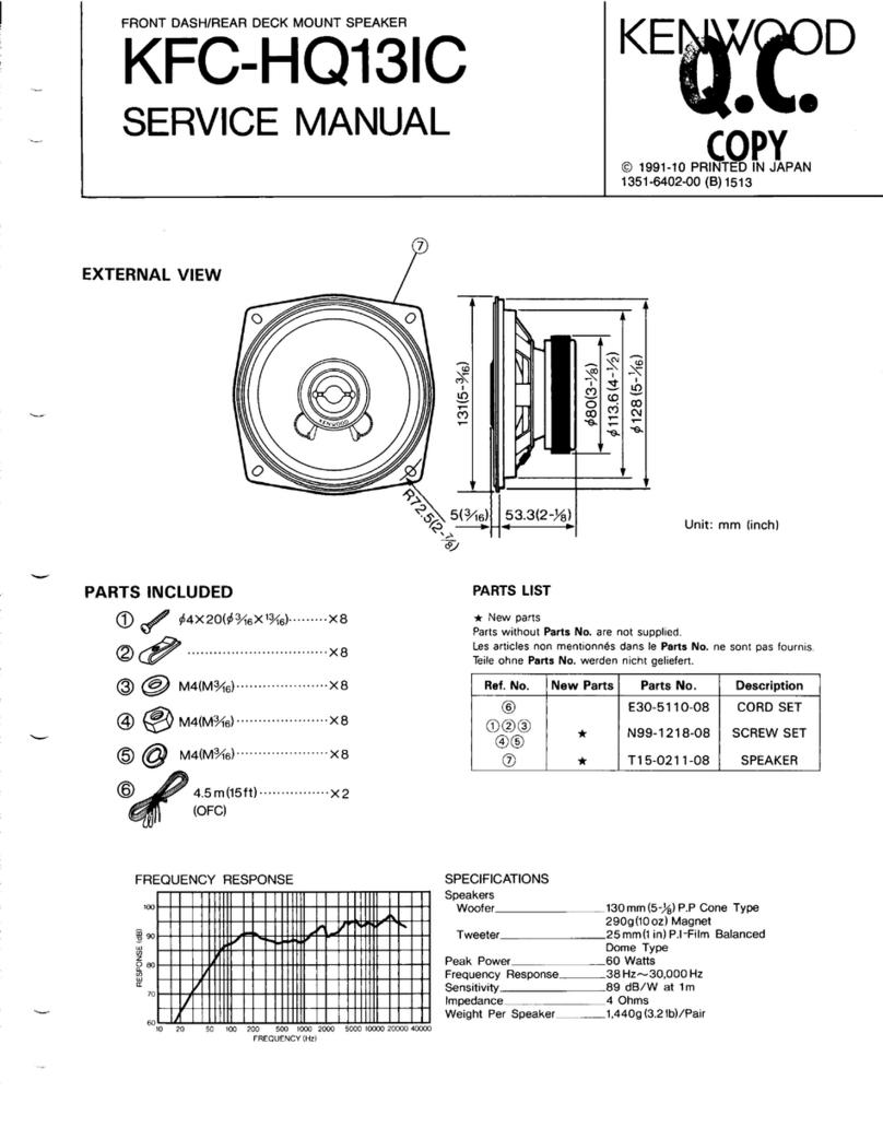 Kenwood KFC-HQ131IC User manual Kenwood KFC-HQ131IC User manual