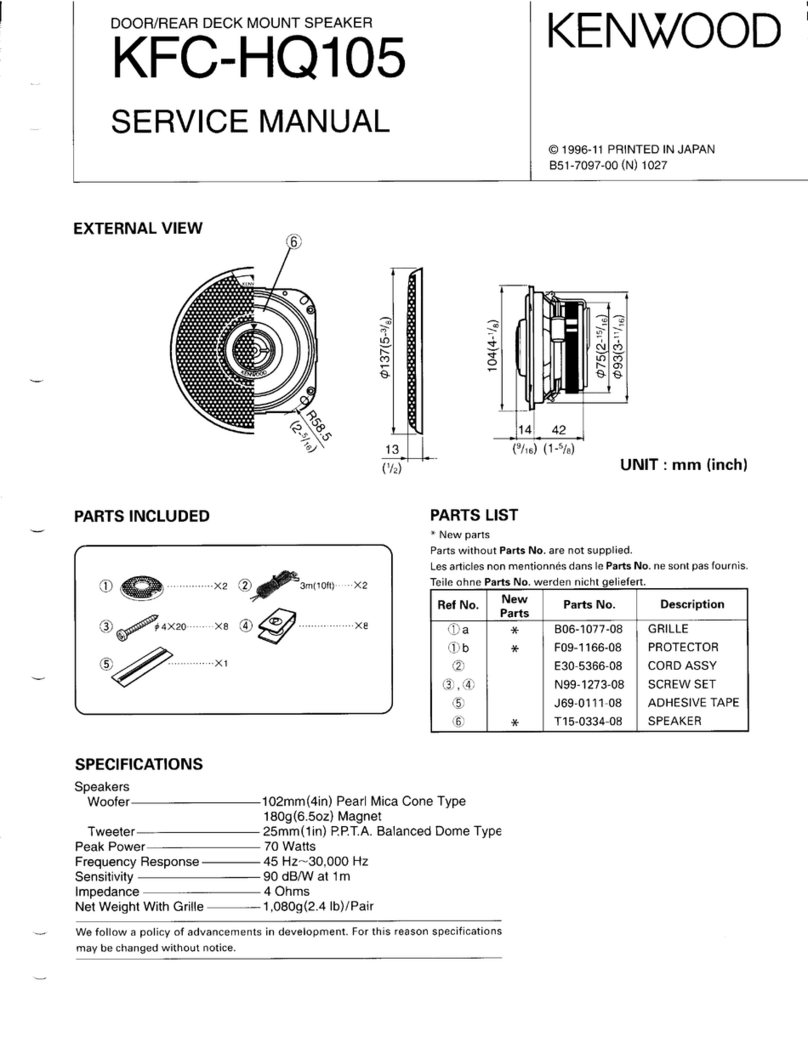 Kenwood KFC-HQ105 User manual Kenwood KFC-HQ105 User manual