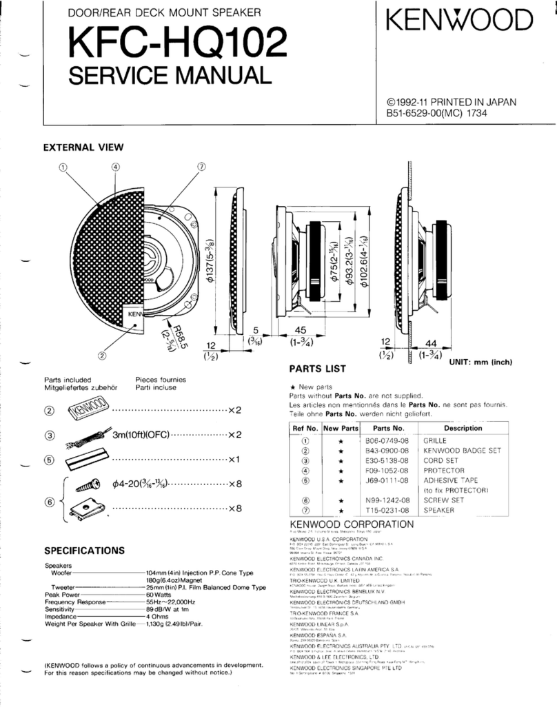 Kenwood KFC-HQ102 User manual Kenwood KFC-HQ102 User manual