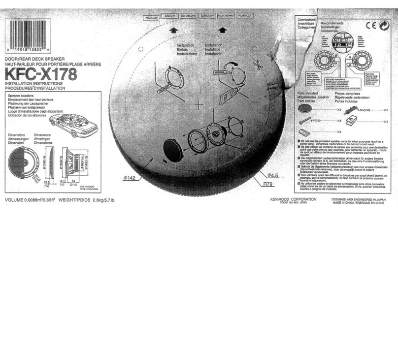 Kenwood KFC-X178 User manual
