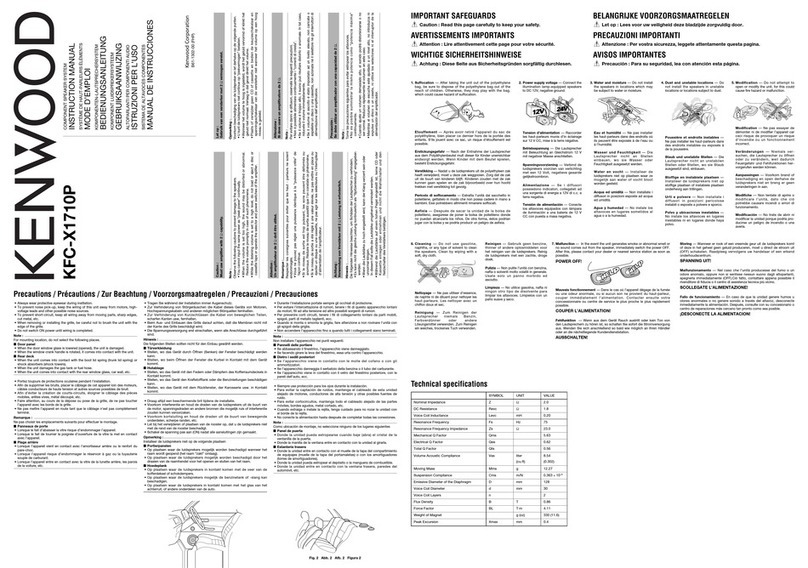 Kenwood KFC-X1710P User manual Kenwood KFC-X1710P User manual