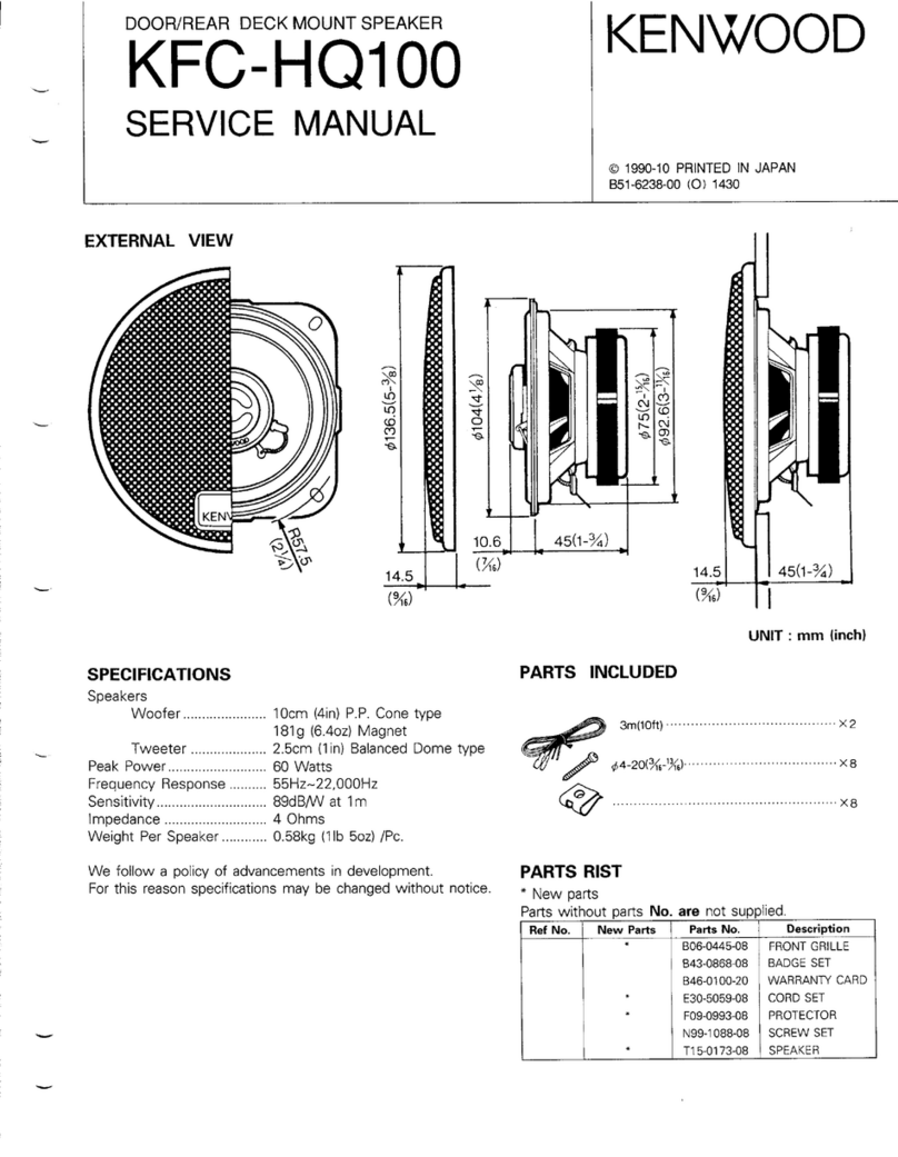 Kenwood KFC-HQ100 User manual Kenwood KFC-HQ100 User manual