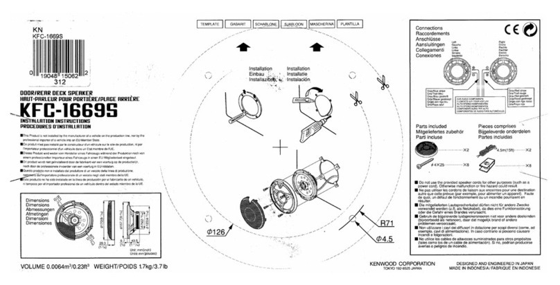 Kenwood KFC-1669S installation instructions