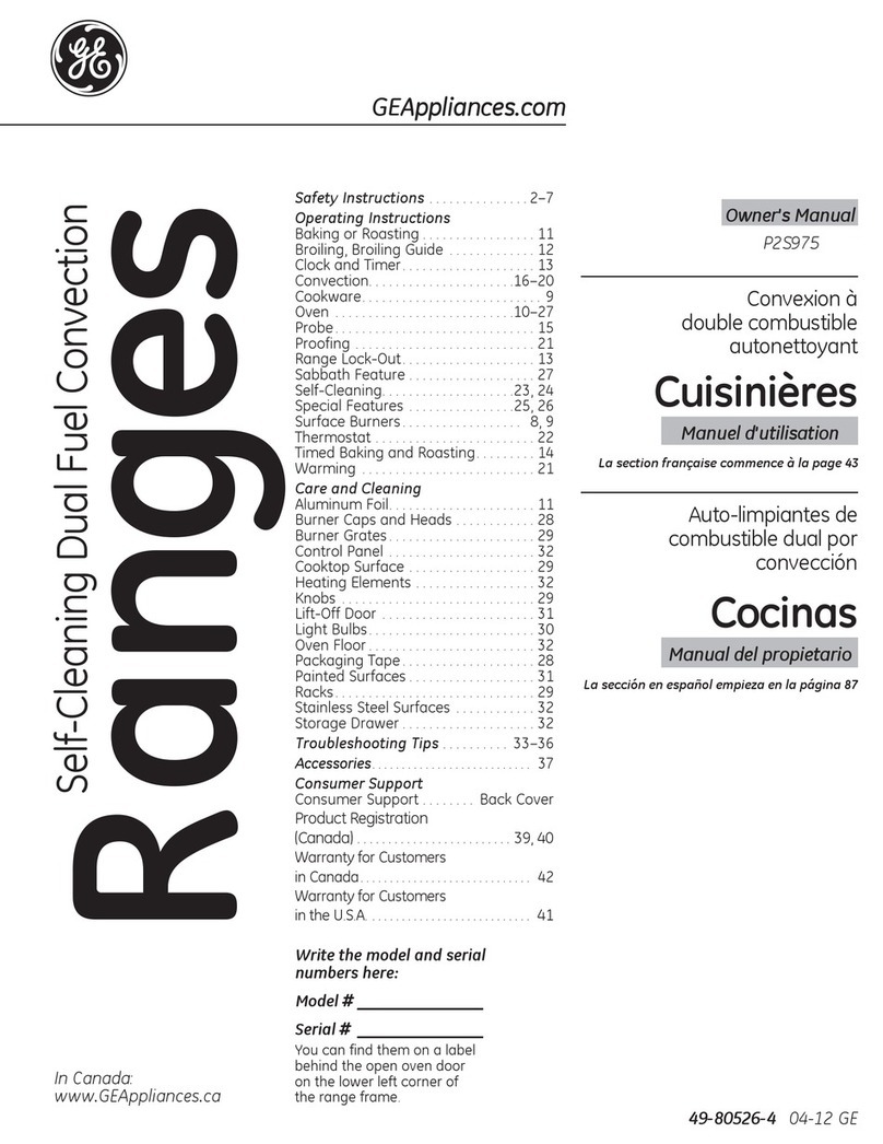 GE Profile P2S975DEPBB owner's manual