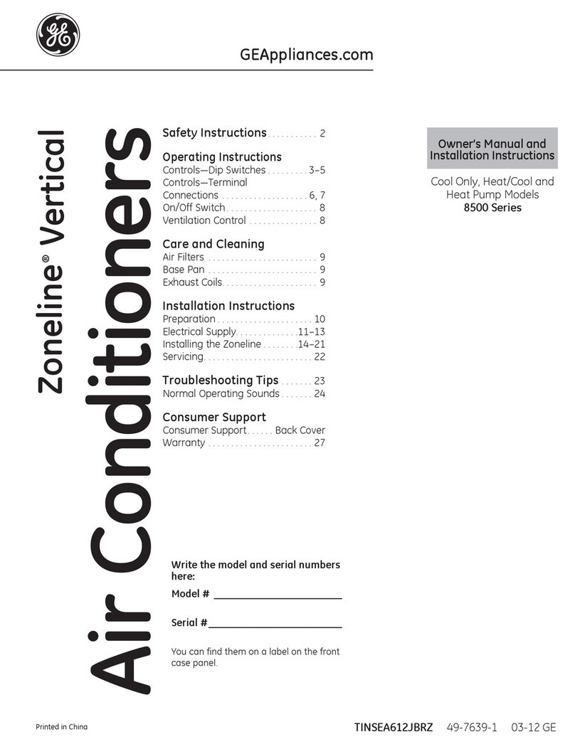 GE Zoneline AZ85H12DAC Operating instructions