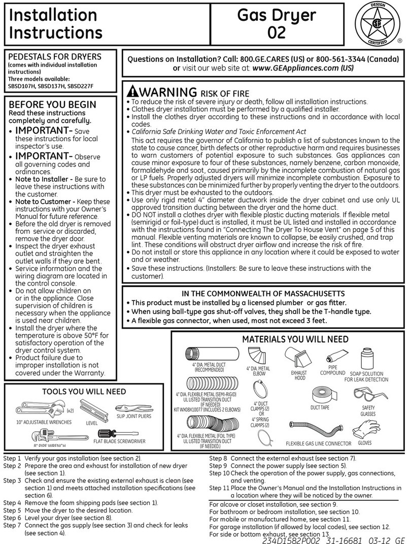 GE DCVH680GJWW User manual