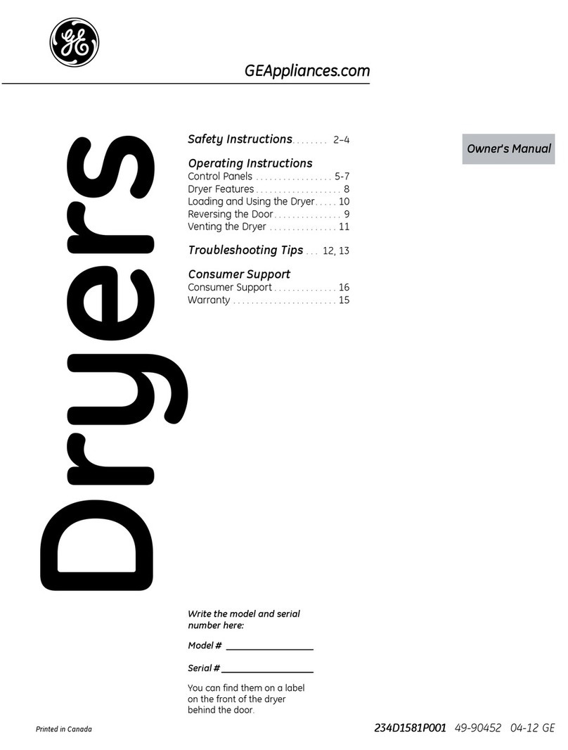 GE GTDX400GDWS User manual