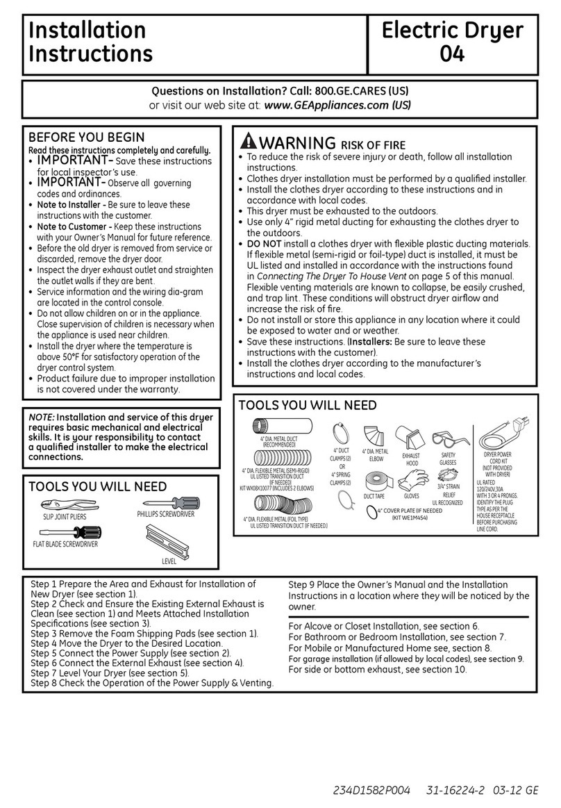 GE GTDN500EMWS User manual