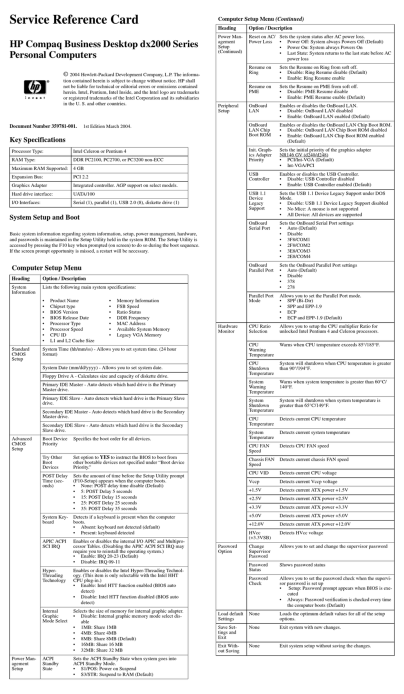 HP Compaq dx2000 MT User manual