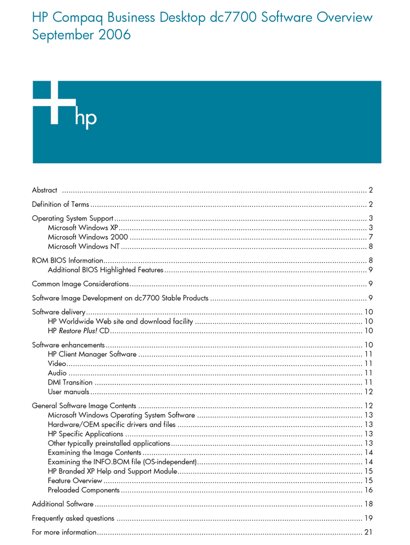 HP Compaq dc7700 DT Installation and operation manual