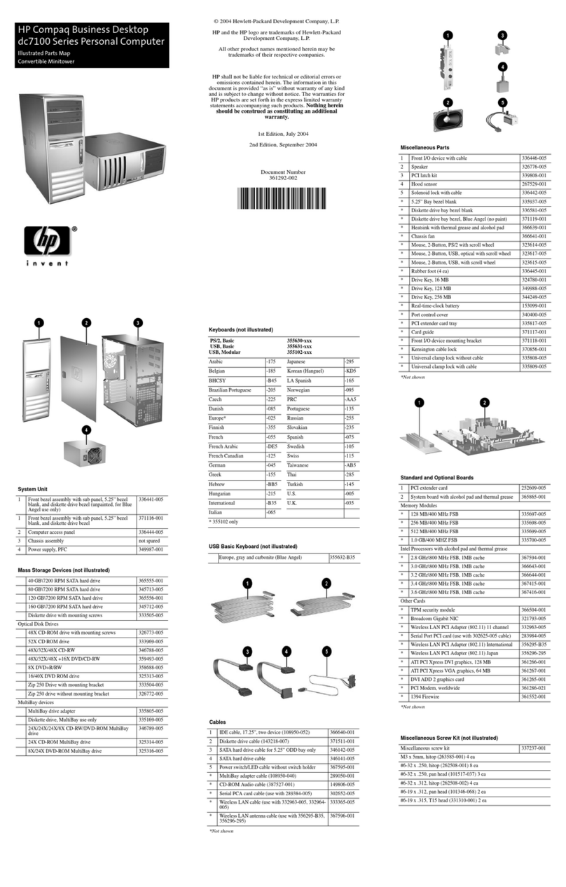 HP Compaq dc7100 MT Manual