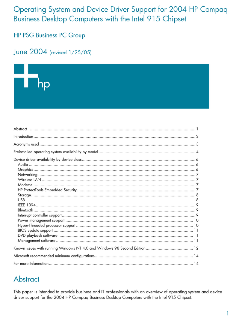 HP Compaq dc7100 DT Manual