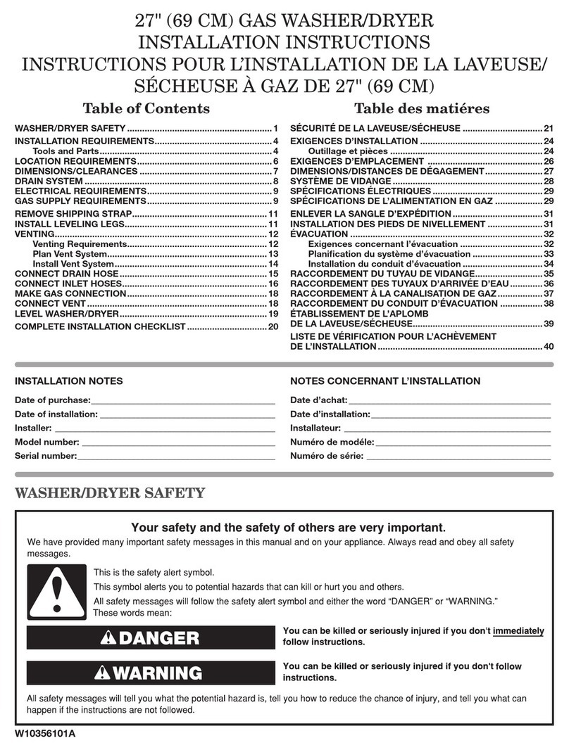 Maytag MGT3800XW installation instructions