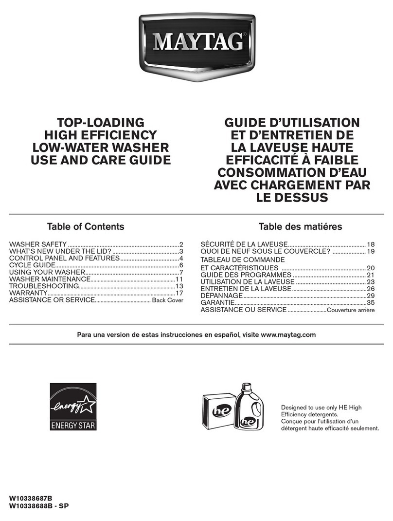 Maytag MVWX500XW Use and care guide Maytag MVWX500XW Use and care guide