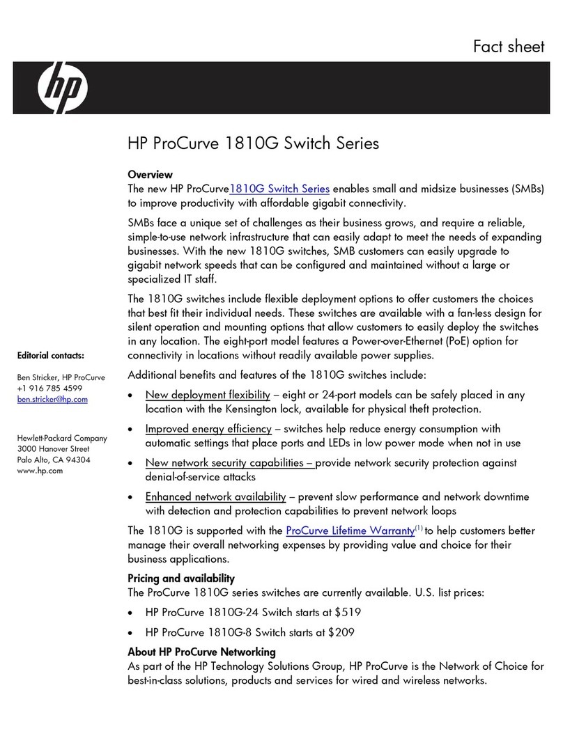 HP ProCurve 1810G-8 User manual HP ProCurve 1810G-8 User manual